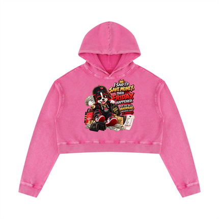 Women’s Mineral Washed Crop Hoodie