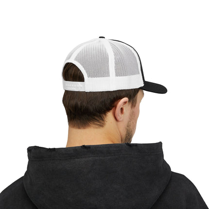 Embroidered Diamond Trucker Cap - Green/White Snapback