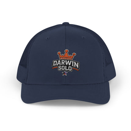 Embroidered Diamond Trucker Cap - Green/White Snapback