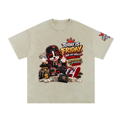 Snow Washed Oversized Cotton T-Shirt