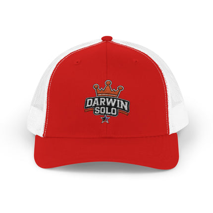 Embroidered Diamond Trucker Cap - Green/White Snapback