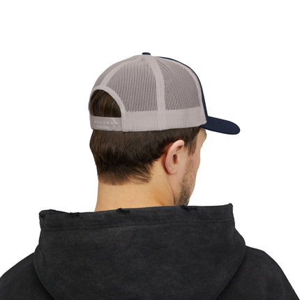 Embroidered Diamond Trucker Cap - Green/White Snapback