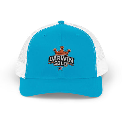 Embroidered Diamond Trucker Cap - Green/White Snapback