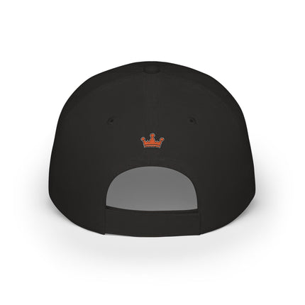 Red Low-Profile Baseball Cap — Retro Cassette & Starburst Embroidered Design