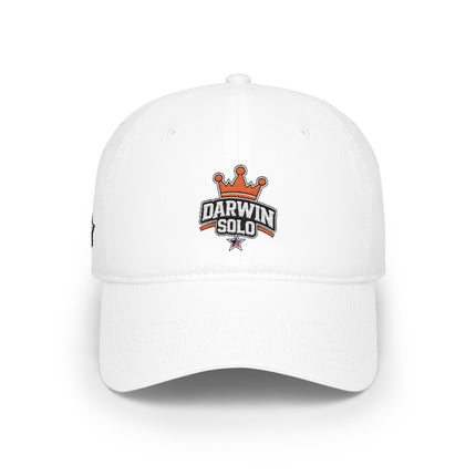 Red Low-Profile Baseball Cap — Retro Cassette & Starburst Embroidered Design