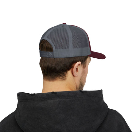 Embroidered Diamond Trucker Cap - Green/White Snapback
