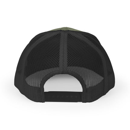 Embroidered Diamond Trucker Cap - Green/White Snapback