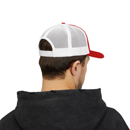 Embroidered Diamond Trucker Cap - Green/White Snapback