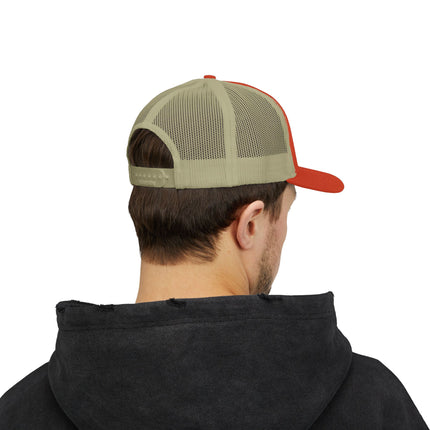 Embroidered Diamond Trucker Cap - Green/White Snapback