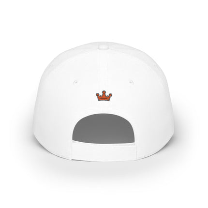 Red Low-Profile Baseball Cap — Retro Cassette & Starburst Embroidered Design