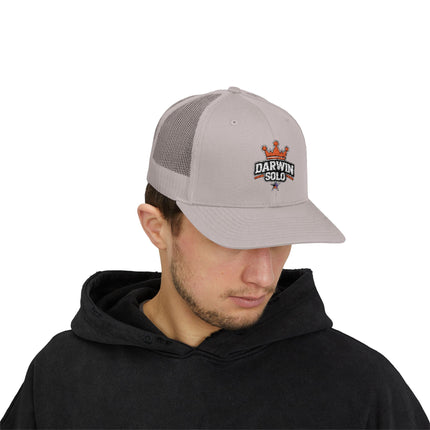 Embroidered Diamond Trucker Cap - Green/White Snapback