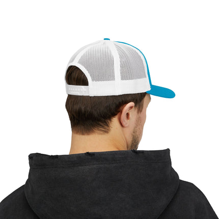 Embroidered Diamond Trucker Cap - Green/White Snapback