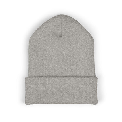 Embroidered Heart Crown Beanie – 'Queen' Cuffed Knit Hat
