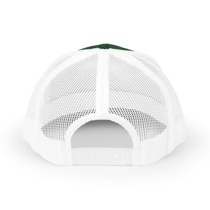 Embroidered Diamond Trucker Cap - Green/White Snapback