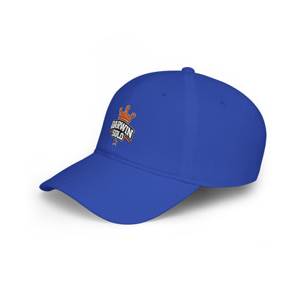 Red Low-Profile Baseball Cap — Retro Cassette & Starburst Embroidered Design
