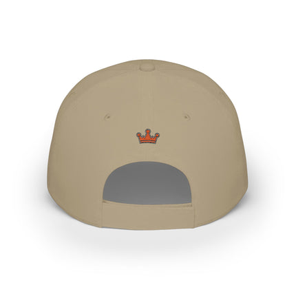 Red Low-Profile Baseball Cap — Retro Cassette & Starburst Embroidered Design