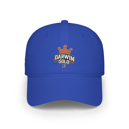 Red Low-Profile Baseball Cap — Retro Cassette & Starburst Embroidered Design