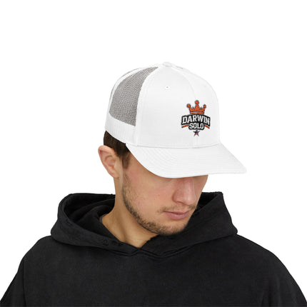 Embroidered Diamond Trucker Cap - Green/White Snapback