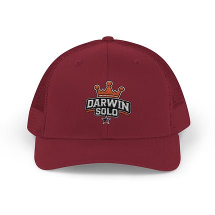 Embroidered Diamond Trucker Cap - Green/White Snapback