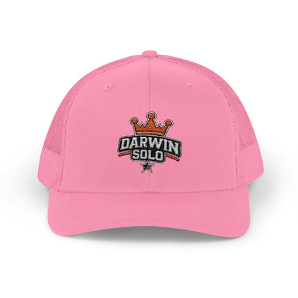 Embroidered Diamond Trucker Cap - Green/White Snapback