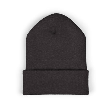 Embroidered Heart Crown Beanie – 'Queen' Cuffed Knit Hat