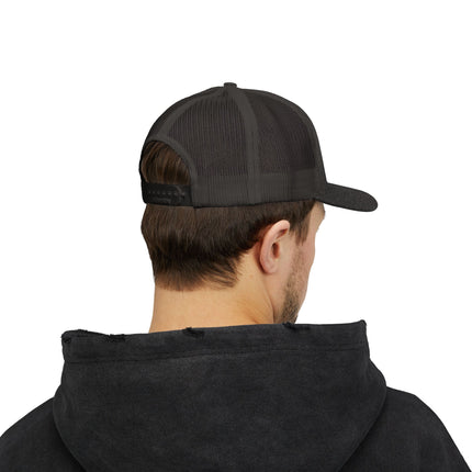 Embroidered Diamond Trucker Cap - Green/White Snapback