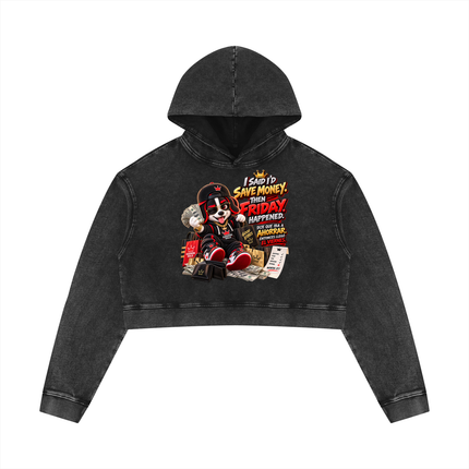 Women’s Mineral Washed Crop Hoodie