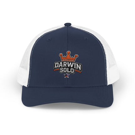 Embroidered Diamond Trucker Cap - Green/White Snapback