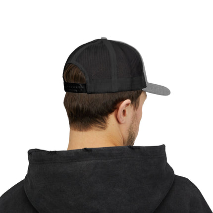Embroidered Diamond Trucker Cap - Green/White Snapback