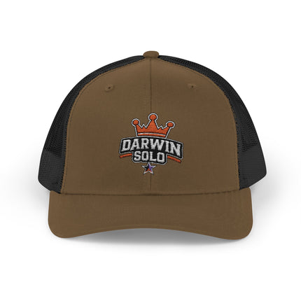 Embroidered Diamond Trucker Cap - Green/White Snapback