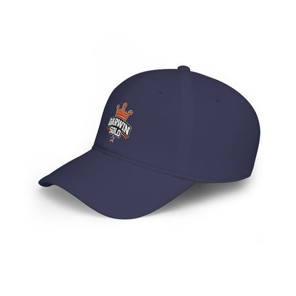 Red Low-Profile Baseball Cap — Retro Cassette & Starburst Embroidered Design