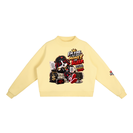Essential Fleece Mock-Neck Crew Sweatshirt