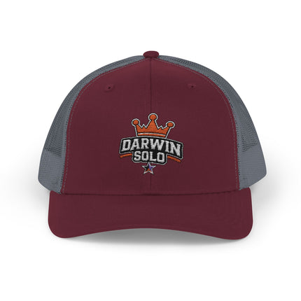 Embroidered Diamond Trucker Cap - Green/White Snapback