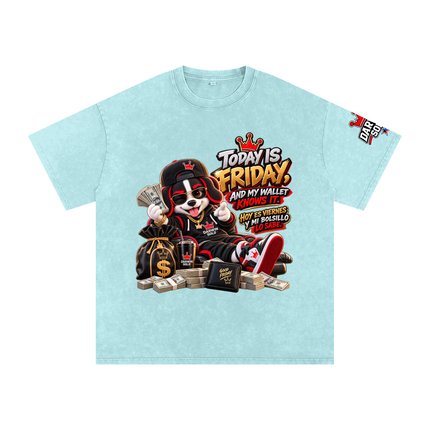 Snow Washed Oversized Cotton T-Shirt