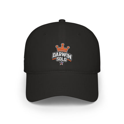 Red Low-Profile Baseball Cap — Retro Cassette & Starburst Embroidered Design