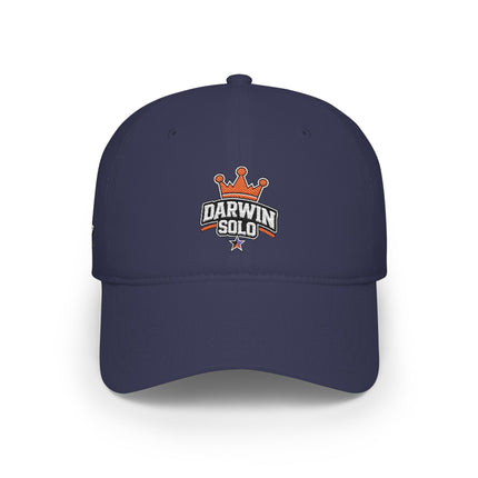 Red Low-Profile Baseball Cap — Retro Cassette & Starburst Embroidered Design