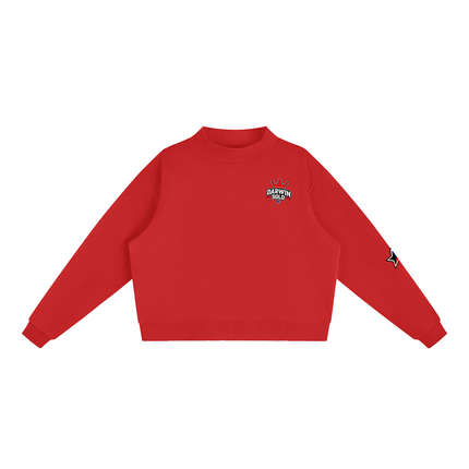 Essential Fleece Mock-Neck Crew Sweatshirt