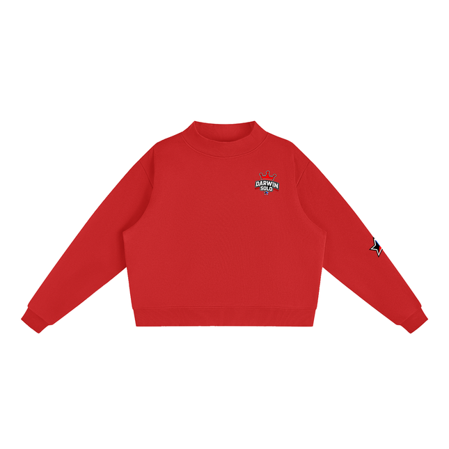 Essential Fleece Mock-Neck Crew Sweatshirt