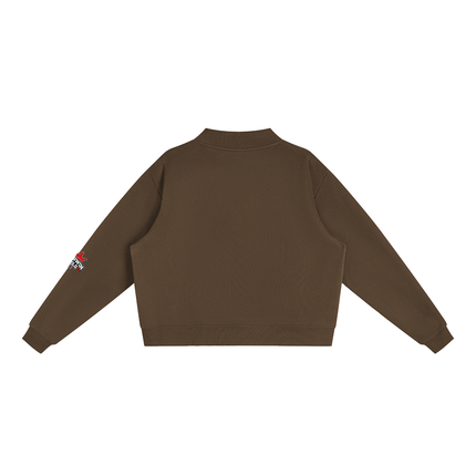 Essential Fleece Mock-Neck Crew Sweatshirt