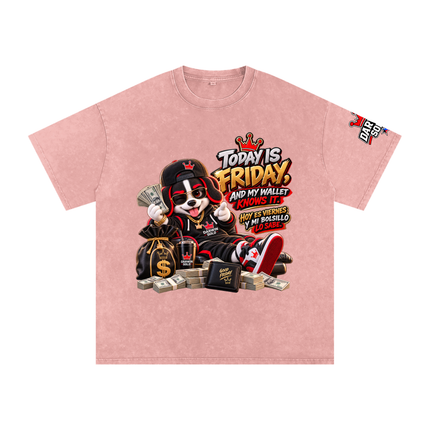 Snow Washed Oversized Cotton T-Shirt