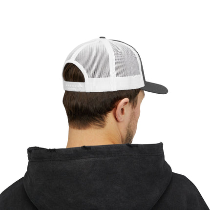 Embroidered Diamond Trucker Cap - Green/White Snapback