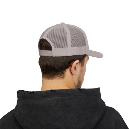 Embroidered Diamond Trucker Cap - Green/White Snapback