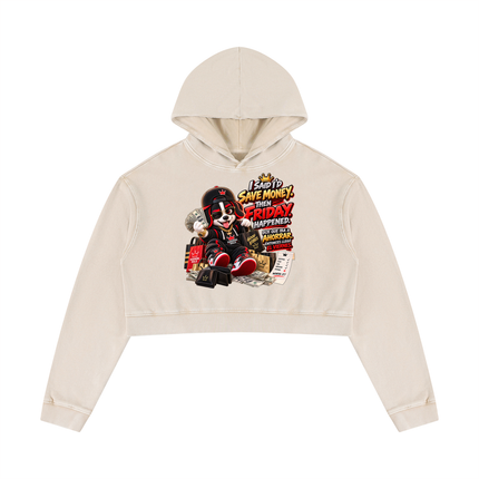 Women’s Mineral Washed Crop Hoodie