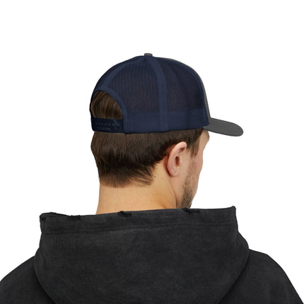Embroidered Diamond Trucker Cap - Green/White Snapback