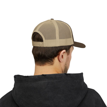 Embroidered Diamond Trucker Cap - Green/White Snapback