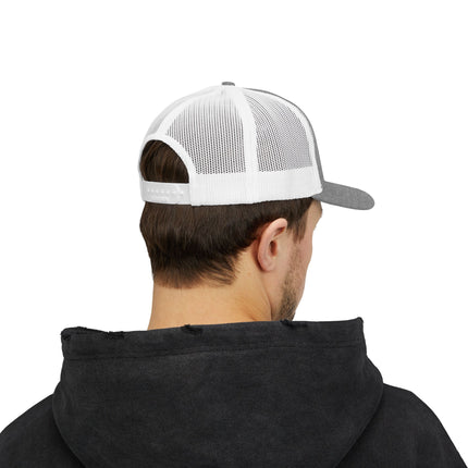 Embroidered Diamond Trucker Cap - Green/White Snapback