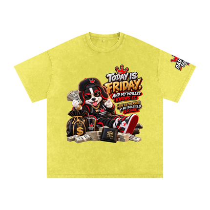 Snow Washed Oversized Cotton T-Shirt