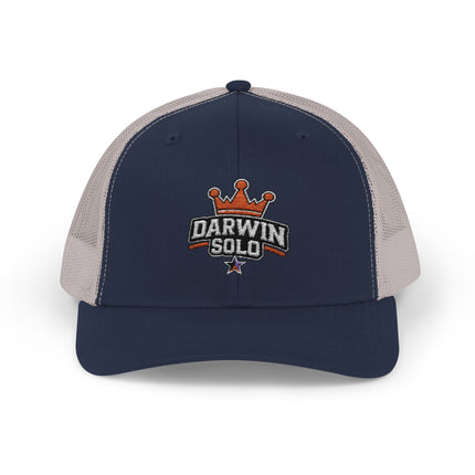 Embroidered Diamond Trucker Cap - Green/White Snapback