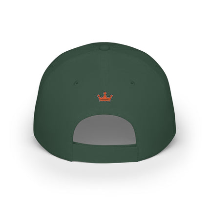 Red Low-Profile Baseball Cap — Retro Cassette & Starburst Embroidered Design