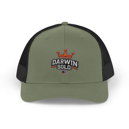 Embroidered Diamond Trucker Cap - Green/White Snapback
